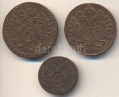 Ausztria/magyar verdejel 1800S 1Kr + 3Kr + 6Kr T:2,2-,3