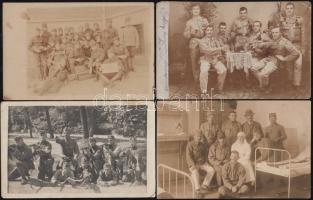 11 db régi, katonai fotólap / 11 photo postcards about soldiers