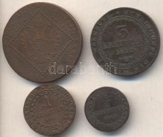 Ausztria/magyar verdejel 1807S 30Kr + 1812S 1/2Kr + 1Kr + 3Kr T:2-,3