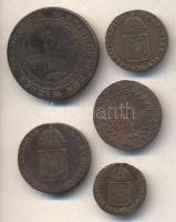 Ausztria/magyar verdejel 1812O 1Kr + 3Kr + 1816O 1/4Kr + 1/2Kr + 1Kr T:2-,3