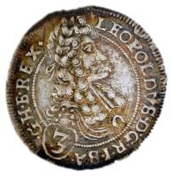 1697. 3Kr Ag "I. Lipót" T:2,2- Huszár 1478., Unger II 1086.b