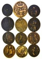 12db különféle régi Br és réz vallási medál/emlékérem érdekes darabokkal T:vegyes
Collection of 12pc...