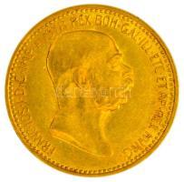 Ausztria 1909. 10K Au "Ferenc József" (3,39g/0.900) T:2 igen apró ph. Austria 1909. 10 Corona Au "Franz Joseph" (3.39g/0.900) C:XF tiny edge error