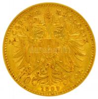 Ausztria 1909. 10K Au "Ferenc József" (3,39g/0.900) T:2 igen apró ph.
Austria 1909. 10 Cor...
