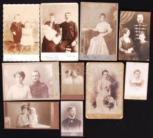 cca 1870-1910 10 db keményhátú fotó különböző méretekben / vintage photos