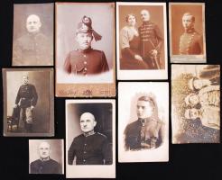 cca 1870-1920 9 db katonákat ábrázoló fotó klf méretben / vintage military photos