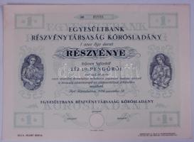 1926. "Egyesültbank Részvénytársaság Kőrösladány" MINTA részvény 10 Pengőről T:I-