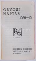 1939 Richter orvosi naptár bőrbe kötve + 1943 Heti előjegyzési naptár