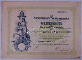 1926. "Abaúj-Szántói Takarékpénztár" részvény 50 Pengőről T:III
