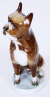 Kézzel festett jelzett Zsolnay porcelán kutya figura /
Handpainted Zsolnay chinaware dog figure 7x12...