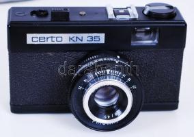 Certo KN 35 fényképezőgép Meritar 2,8/45cm objektívvel, Ganko FE 26 vakuval és Leningrad-4 fénymérőv...