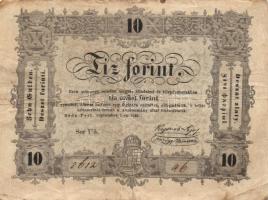 1848. 10Ft "Kossuth bankó" T:III kis szakadás