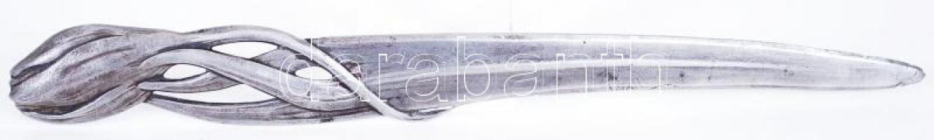 cca 1900 Szecessziós ón levélnyitó /  Art nouveau tin letter opener, 21,5cm