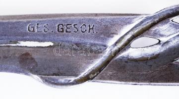 cca 1900 Szecessziós ón levélnyitó / 
Art nouveau tin letter opener, 21,5cm
