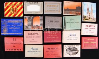 17 db háború előtti városképes fényképfüzet, leporello