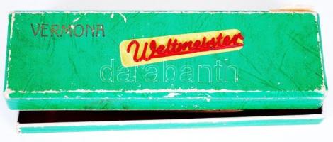 Vermona Weltmeister 12-lyukú kromatikus szájharmonika eredeti dobozában /  Harmonica in original box