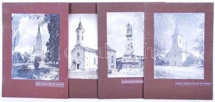 1947-1956 Horler Pogány: Budapest műemlékei II. c. könyvükhőz készített eredeti fotófelvételek. 21 tábla fotókkal, képekkel kb A/4-es méretben