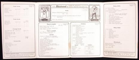 cca 1930 Budapest V. Apostolok söröző dekoratív kihajtható 8 oldalas étlap