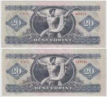 1975. 20Ft (2x) egymás utáni sorszámmal T:I,I-