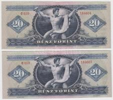 1969. 20Ft (2x) egymás utáni sorszámmal T:I