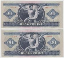 1969. 20Ft (2x) egymás utáni sorszámmal T:I-
