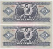 1975. 20Ft (2x) egymás utáni sorszámmal T:I,I-
