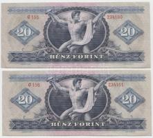 1969. 20Ft (2x) egymás utáni sorszámmal T:II