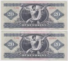 1980. 20Ft (2x) egymás utáni sorszámmal T:II
