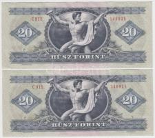 1975. 20Ft (2x) egymás utáni sorszámmal T:II