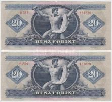 1969. 20Ft (2x) egymás utáni sorszámmal T:II