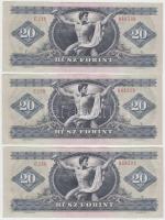 1975. 20Ft (3x) egymás utáni sorszámmal T:I-