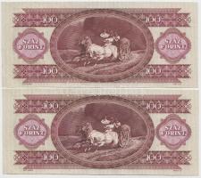 1992. 100Ft (2x) egymás utáni sorszámmal T:I