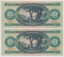 1962. 10Ft (4x) egymás utáni sorszámmal T:I