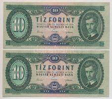 1962. 10Ft (4x) egymás utáni sorszámmal T:I