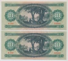 1962. 10Ft (4x) egymás utáni sorszámmal T:I
