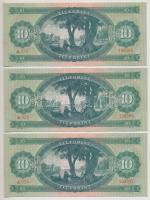 1962. 10Ft (3x) egymás utáni és egyugrású sorszámmal T:I-