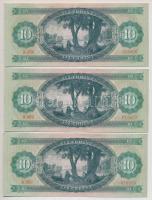 1969. 10Ft (3x) egymás utáni sorszámmal T:I