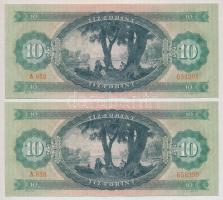 1969. 10Ft (4x) egymás utáni sorszámmal és egyik lefelé tolódott nyomattal T:I
