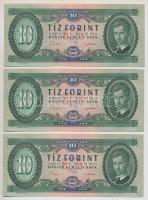 1969. 10Ft (6x) egymás utáni sorszámmal T:I(egyiken apró folt hátlapon)