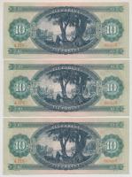 1969. 10Ft (6x) egymás utáni sorszámmal T:I(egyiken apró folt hátlapon)