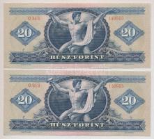 1969. 20Ft (2x) egymás utáni sorszámmal T:II