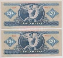 1969. 20Ft (2x) egymás utáni sorszámmal T:I-