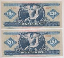 1969. 20Ft (2x) egymás utáni sorszámmal T:I