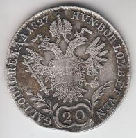 1827G 20Kr Ag "II. Ferenc" T:2- ph.
Huszár: 1981., Unger III.: 1380.c
