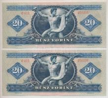 1969. 20Ft (2x) egymás utáni sorszámmal T:II