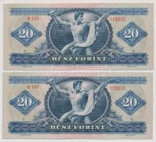 1969. 20Ft (2x) közeli sorszámmal T:I