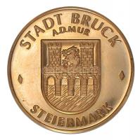Ausztria DN "Stadt Bruck - Steiermark" Au emlékérem (0.986/3.48g/20mm) T:exPP ph. Dísztokb...