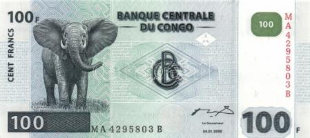 Kongói Demokratikus Köztársaság 2000. 100Fr (3x) egymás utáni sorszámmal T:I,I- Congo Democratic Republic 2000. 100 Francs (3x) sequential serial numbers C:Unc,AU