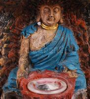 Buddha szentély elektromos szökőkúttal, nem működik, m:25 cm, h:19 cm