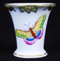 Kézzel festett Viktória-mintás Herendi porcelán vázácska, hibátlan / Handpainted Herendi chinaware v...